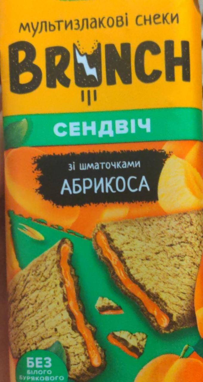 Фото - Снеки мультизлаковые с кусочками абрикоса сэндвич Brunch