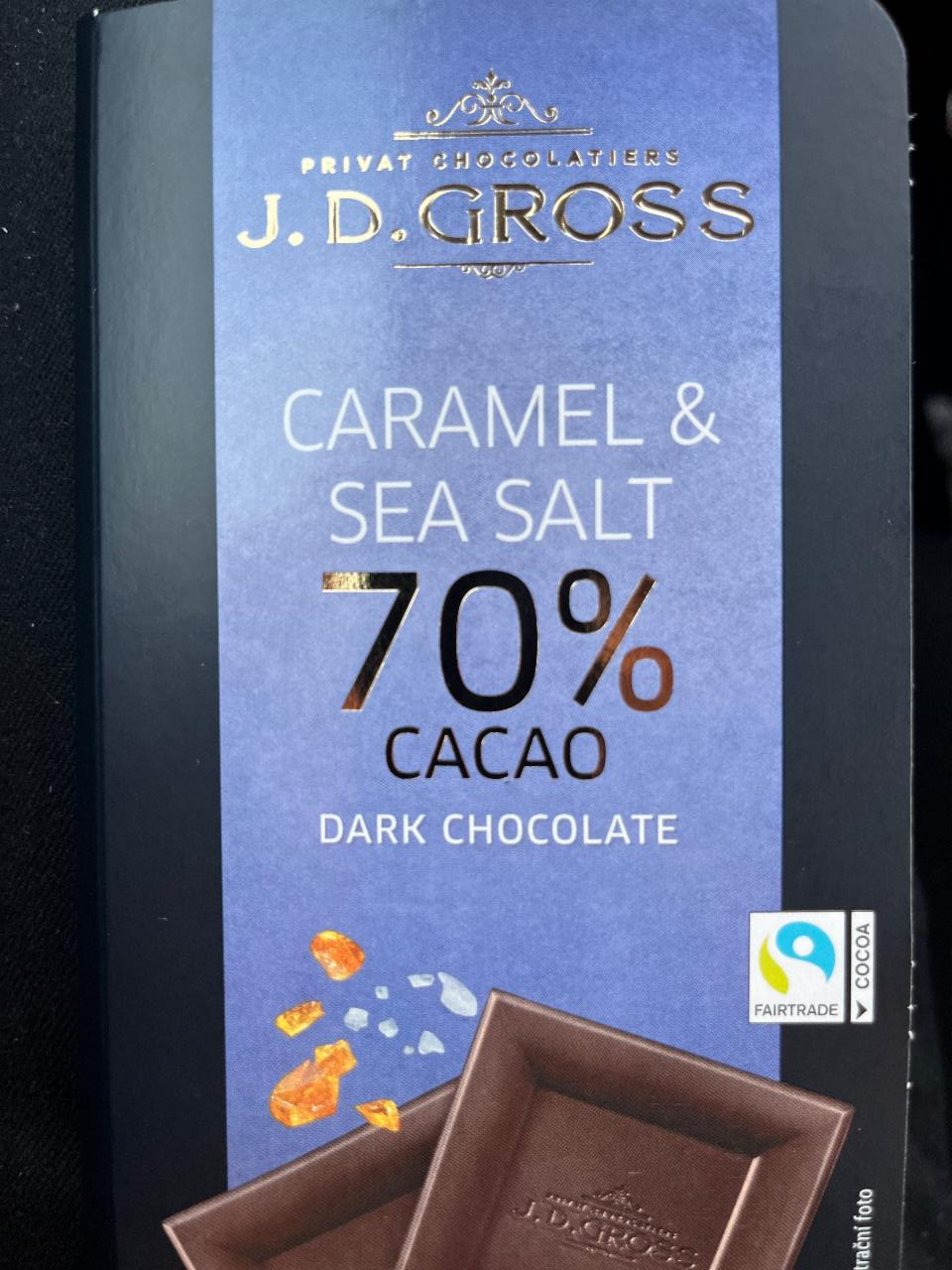 Фото - Caramel & sea salt 70% cacao dark chocolate J. D. Gross