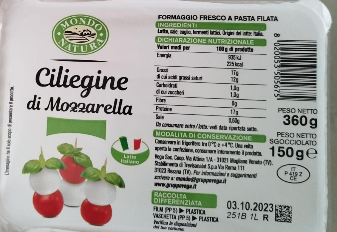 Фото - Моцарелла Ciliegine di Mozzarella Mondo Natura
