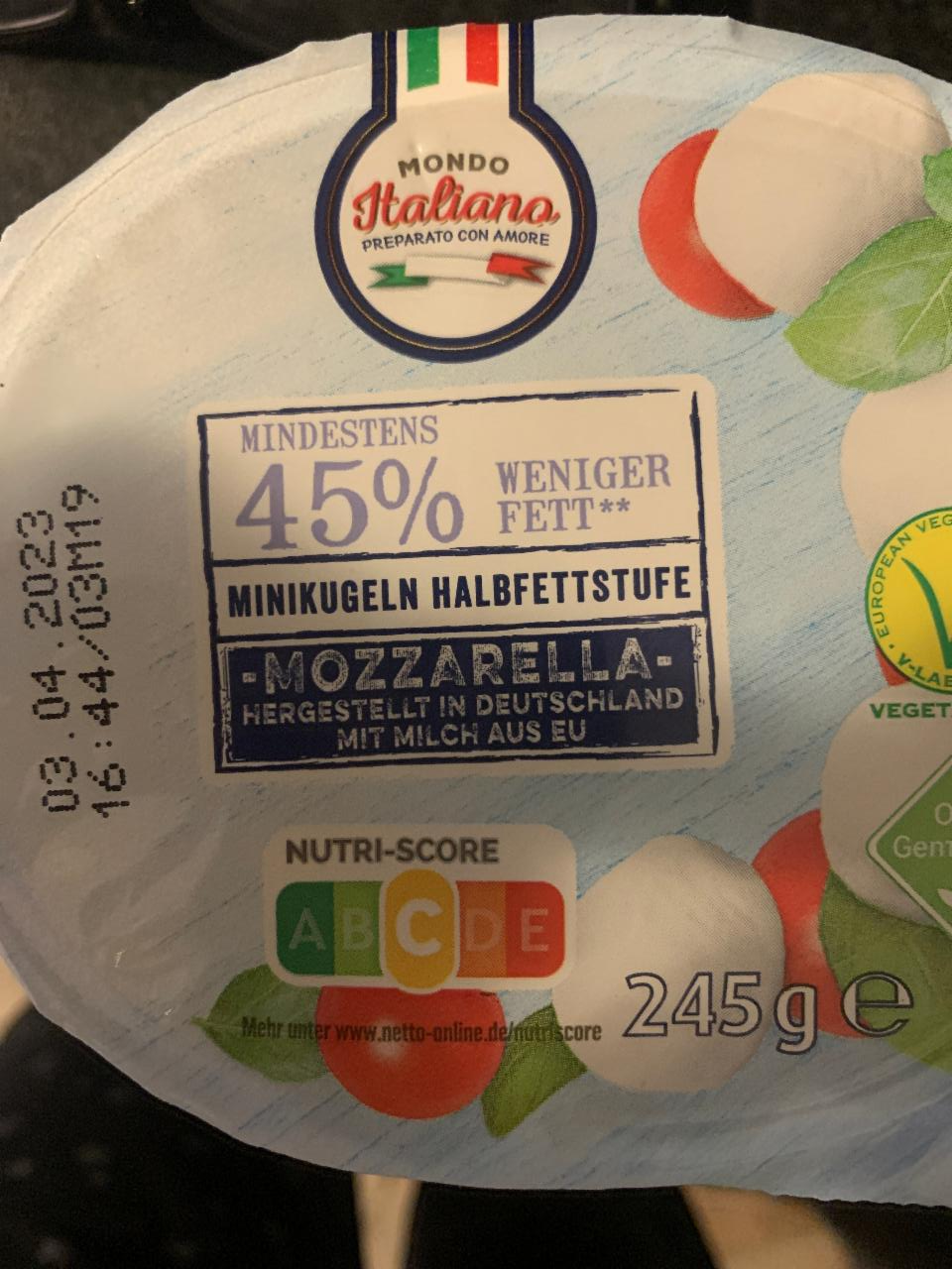 Фото - Моцарелла Mozzarella 45% Mondo Italiano
