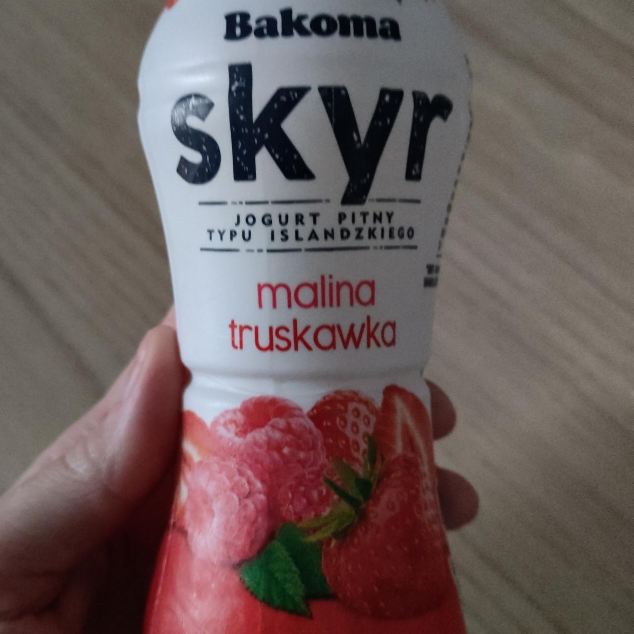 Фото - Jogurt pitny skyr malina truskawka Bakoma