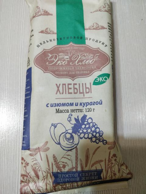 Фото - Хлебцы с изюмом и курагой 'Эко Хлеб'