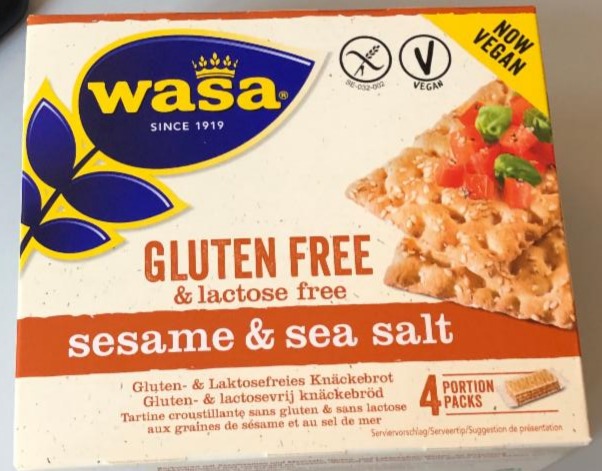 Фото - Хлебцы с кунжутом и солью Lactose Free & Gluten Free Wasa