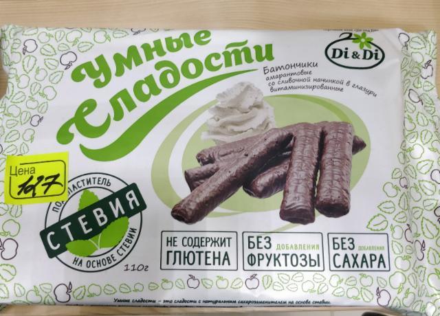 Фото - Умные сладости батончики со сливочной начинкой Di&Di 110 г