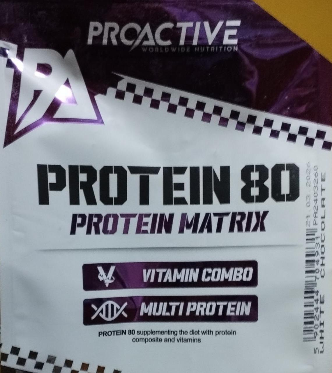 Фото - Protein 80 protein matrix biała czekolada Proactive